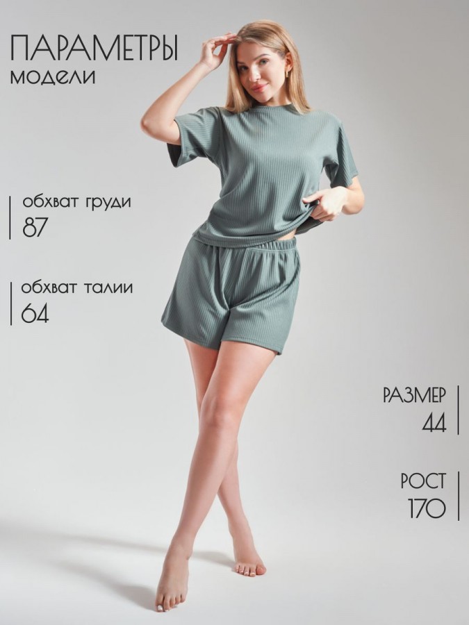 Домашний костюм с шортами лапша - 1