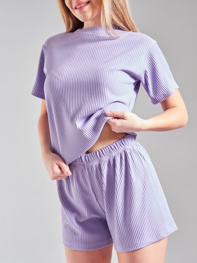 Домашний костюм с шортами лапша - 4