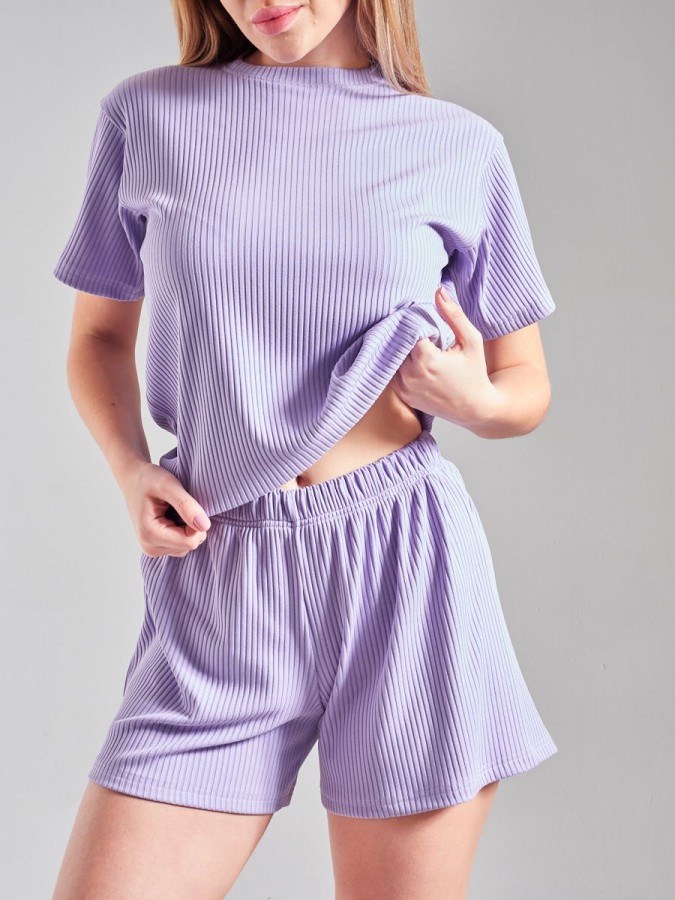 Домашний костюм с шортами лапша - 7