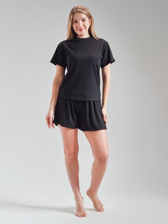 Домашний костюм с шортами лапша - 3