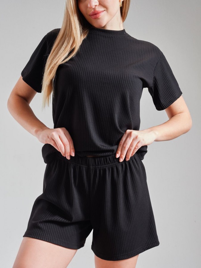 Домашний костюм с шортами лапша - 7