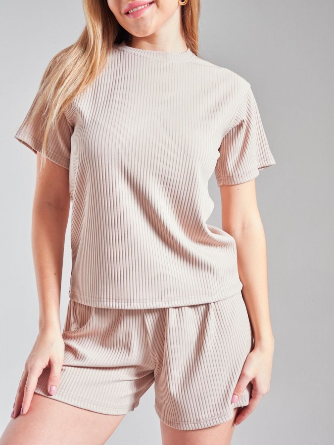 Домашний костюм с шортами лапша - 3