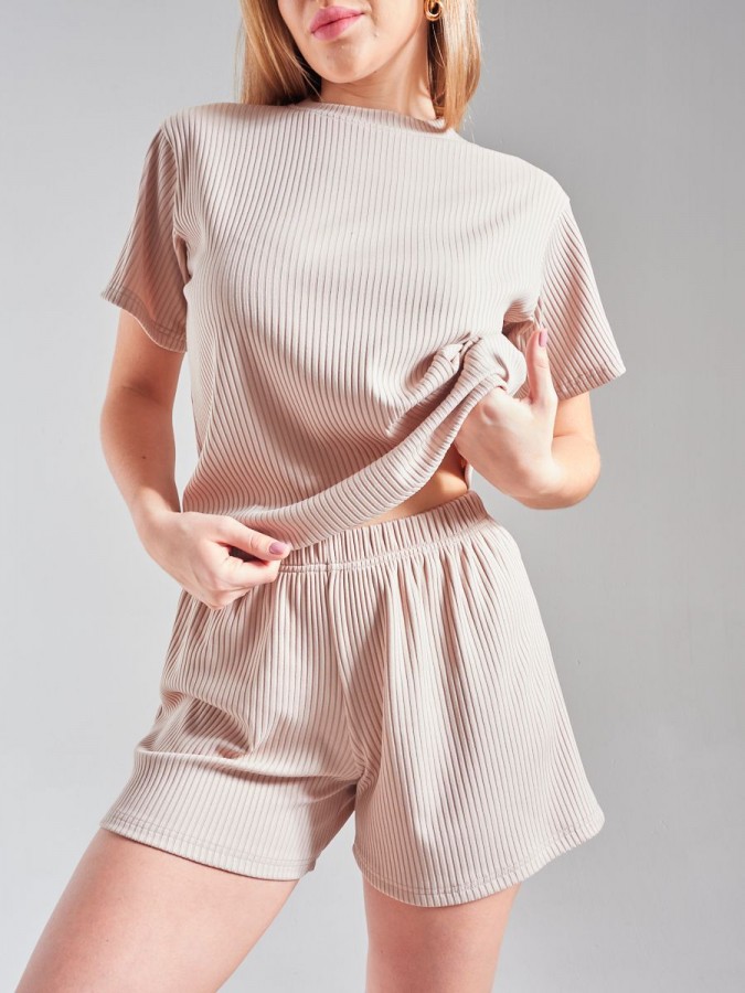 Домашний костюм с шортами лапша - 4