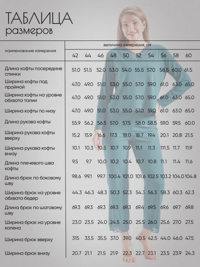 Пижама со штанами, костюм домашний - 1