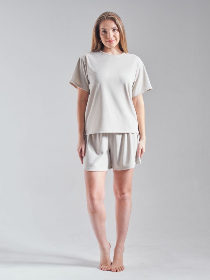 Домашний костюм с шортами лапша - 4