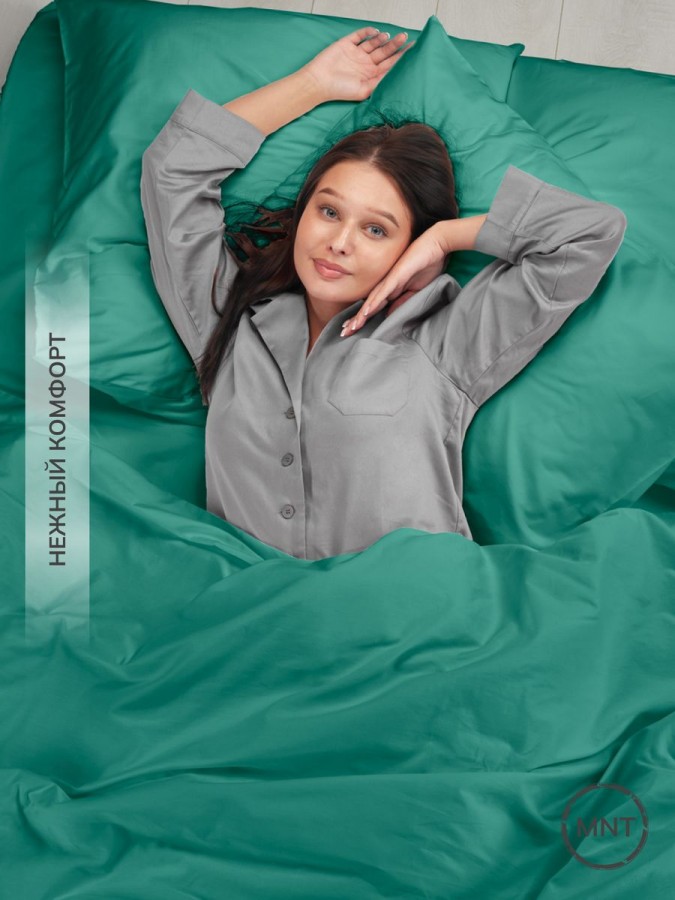 Простынь полуторная сатин хлопок однотонная - 3