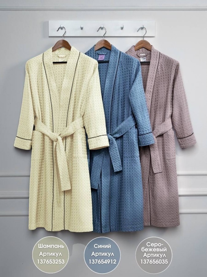 Халат банный вафельный - 4