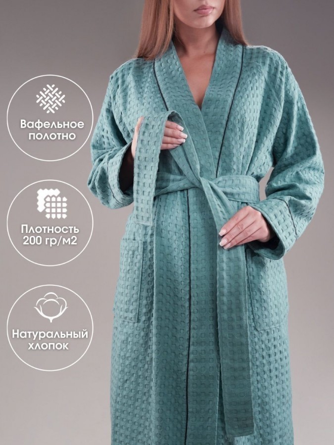 Халат банный вафельный - 9
