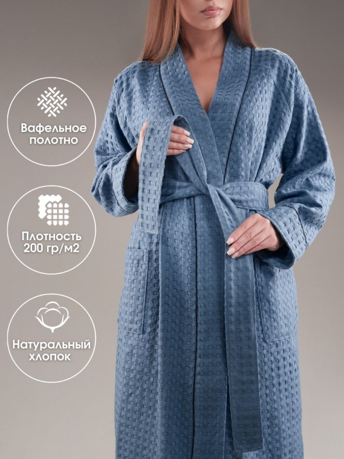 Халат банный вафельный - 8