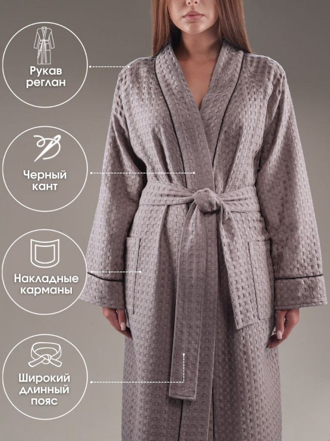 Халат банный вафельный - 14