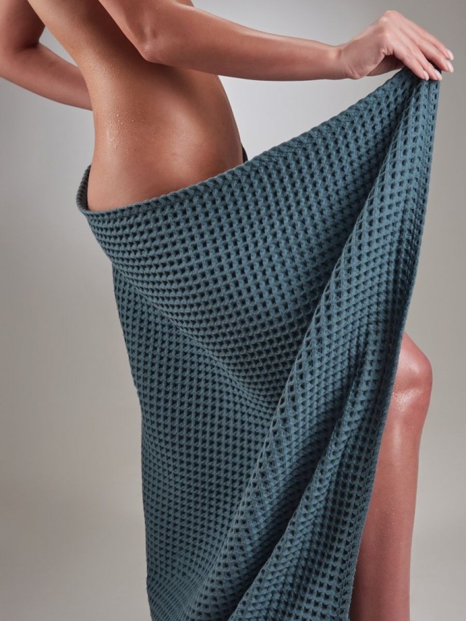 Полотенце банное вафельное хлопок - 4