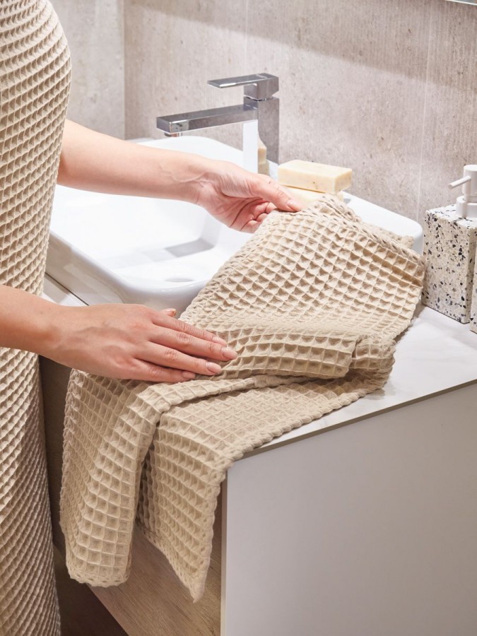 Набор банных вафельных полотенец 3 шт - 4