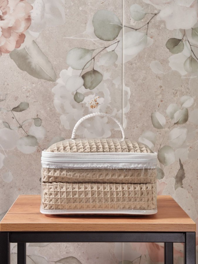 Набор банных вафельных полотенец 3 шт - 9