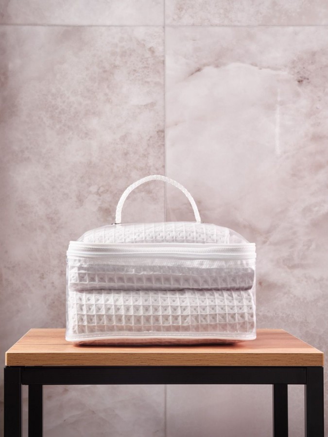 Набор банных вафельных полотенец 3 шт - 4