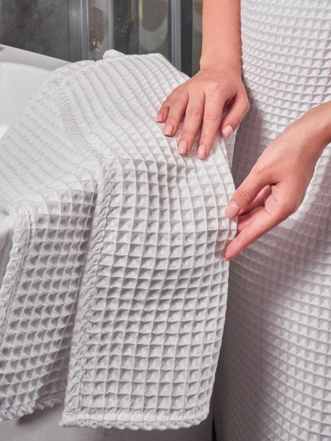 Набор банных вафельных полотенец 3 шт - 6