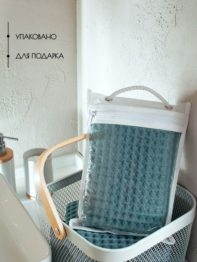 Полотенце банное вафельное хлопок 110 х 65 см - 3