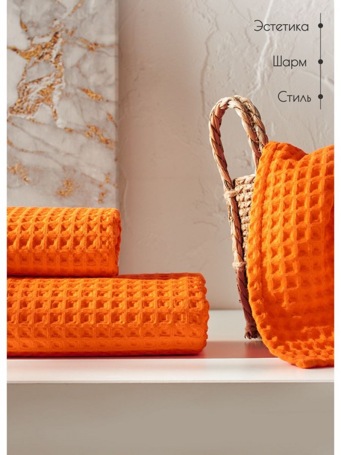 Набор вафельные полотенца 50х65-2шт, 90х140 -1шт хлопок - 4