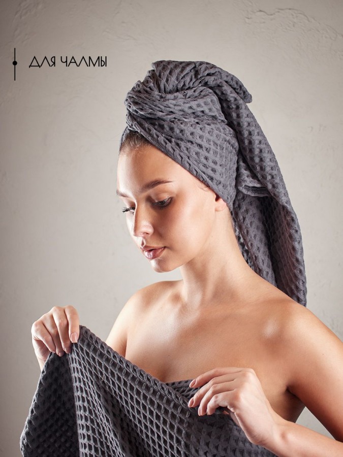 Полотенце банное вафельное хлопок 110 х 65 см - 7