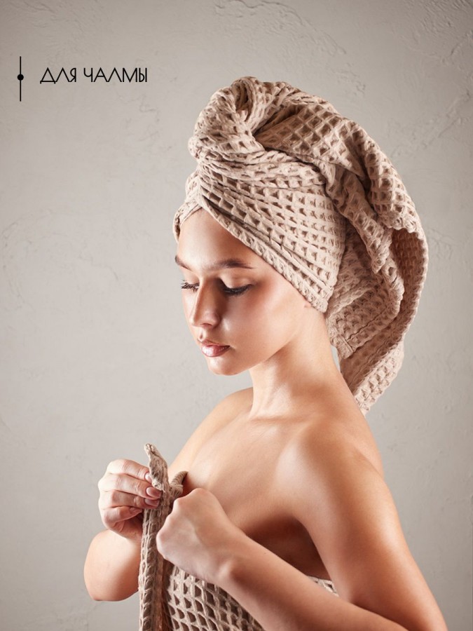 Полотенце банное вафельное хлопок 110 х 65 см - 7