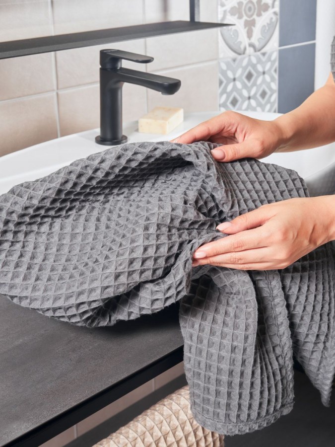 Набор банных вафельных полотенец 3 шт - 1