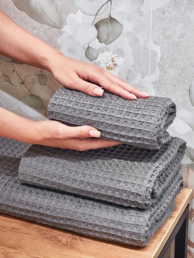 Набор банных вафельных полотенец 3 шт - 5