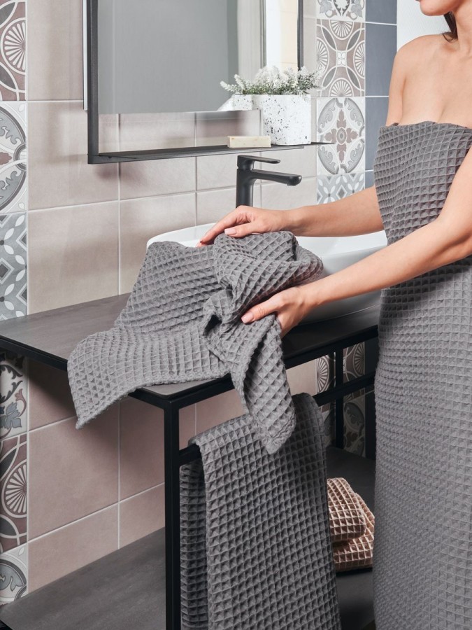 Набор банных вафельных полотенец 3 шт - 7