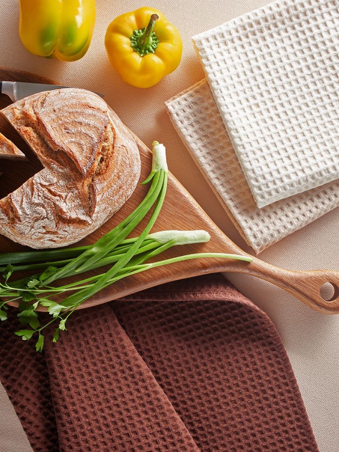 Полотенце кухонное вафельное набор 3 штуки - 9