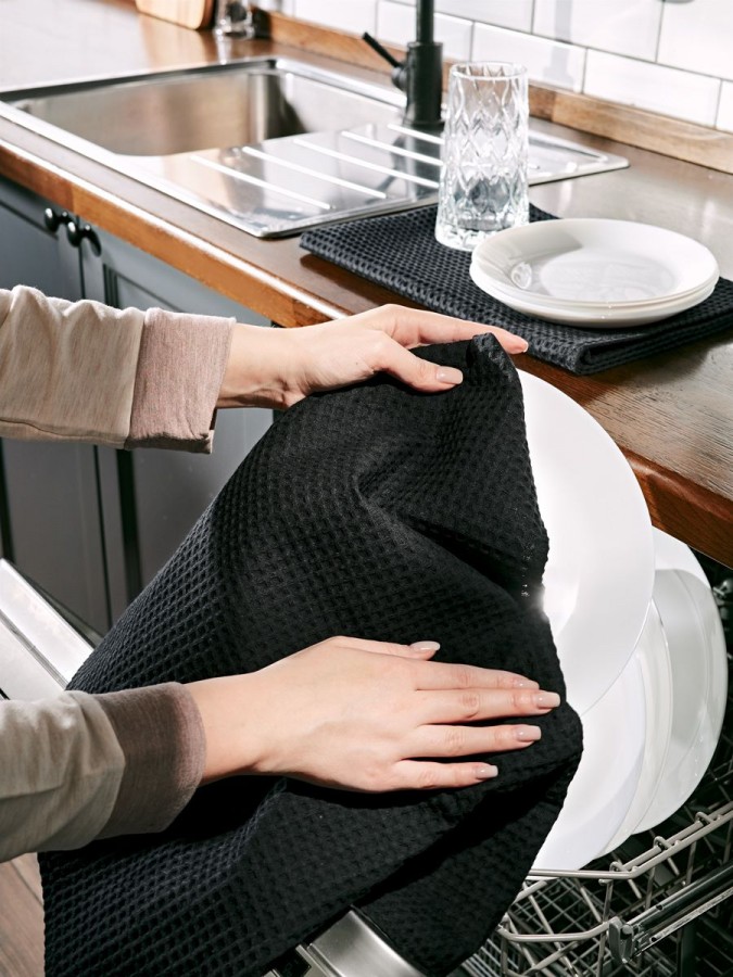 Полотенце кухонное вафельное набор 3 штуки - 7