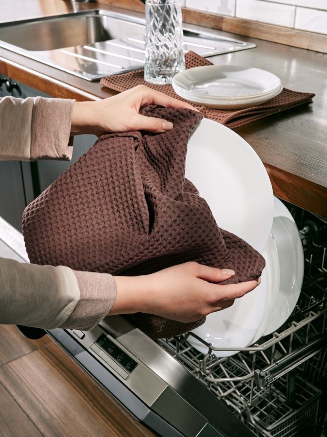 Полотенце кухонное вафельное набор 3 штуки - 4