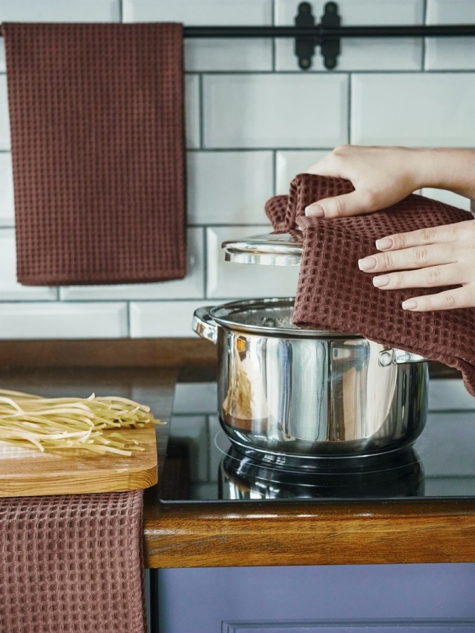 Полотенце кухонное вафельное набор 3 штуки - 6