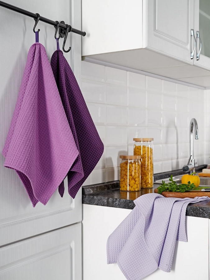 Полотенце кухонное вафельное набор 3 штуки - 7