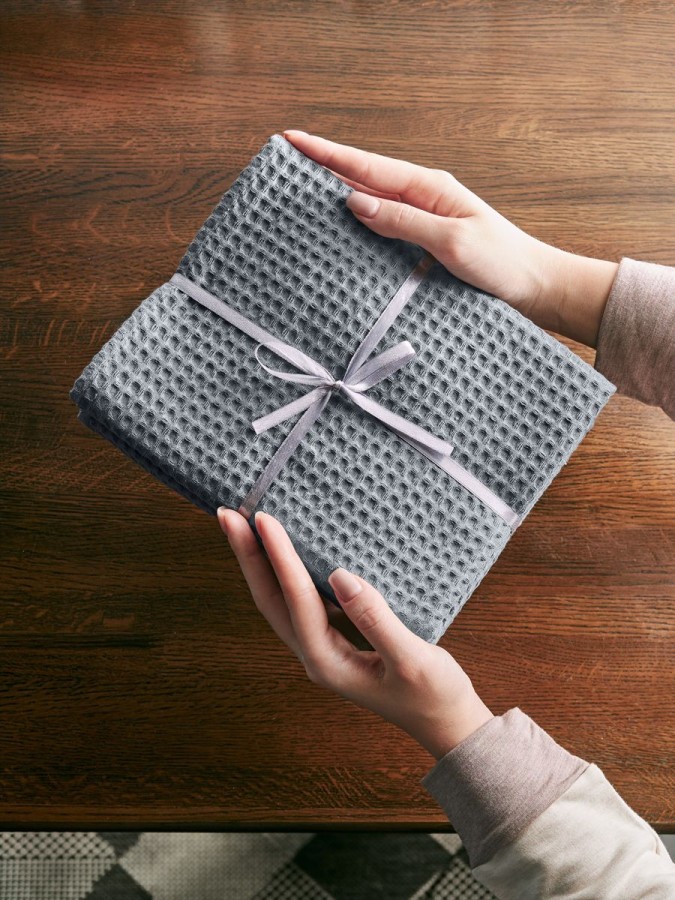 Полотенце кухонное вафельное набор 3 штуки - 1