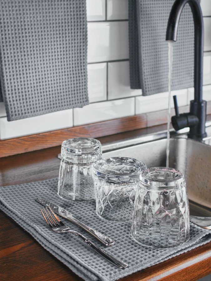 Полотенце кухонное вафельное набор 3 штуки - 5