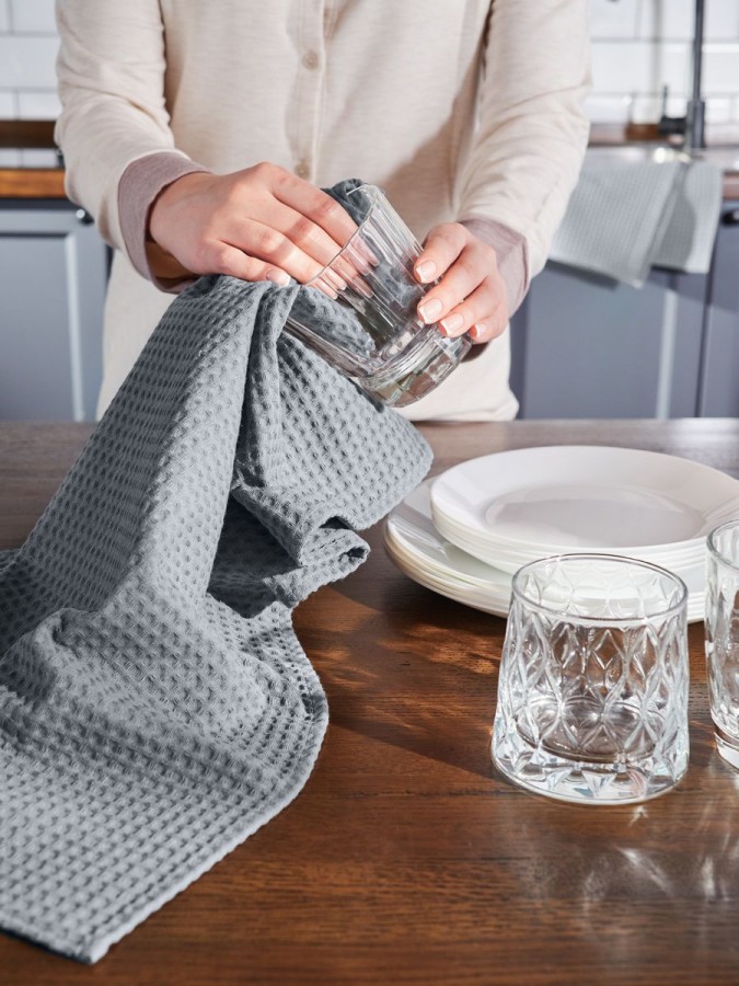 Полотенце кухонное вафельное набор 3 штуки - 6