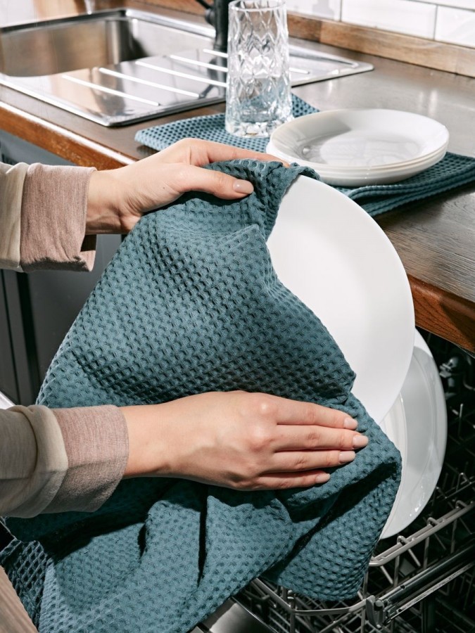 Полотенце кухонное вафельное набор 3 штуки - 2