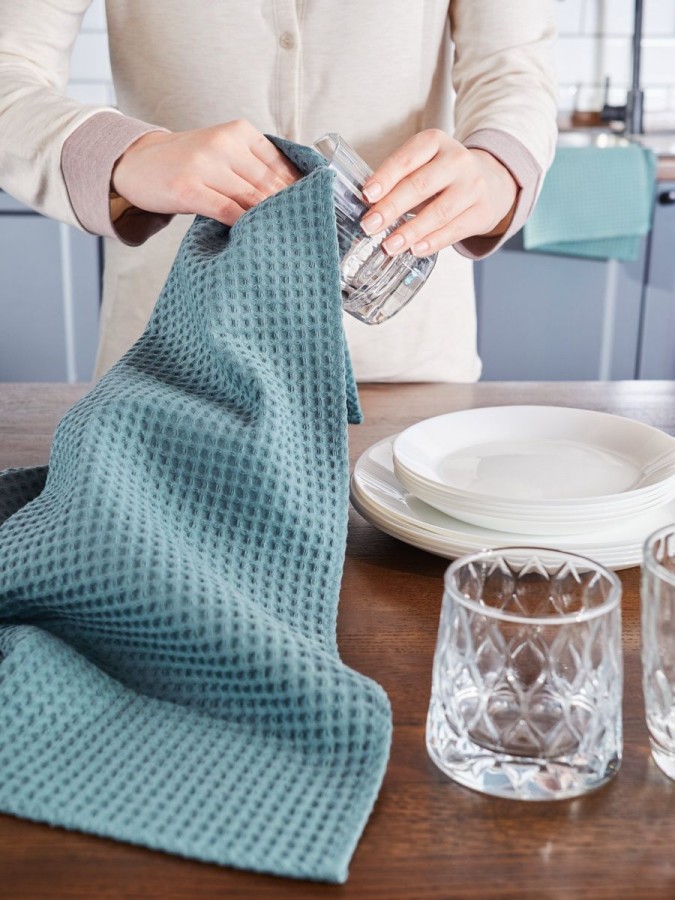 Полотенце кухонное вафельное набор 3 штуки - 4