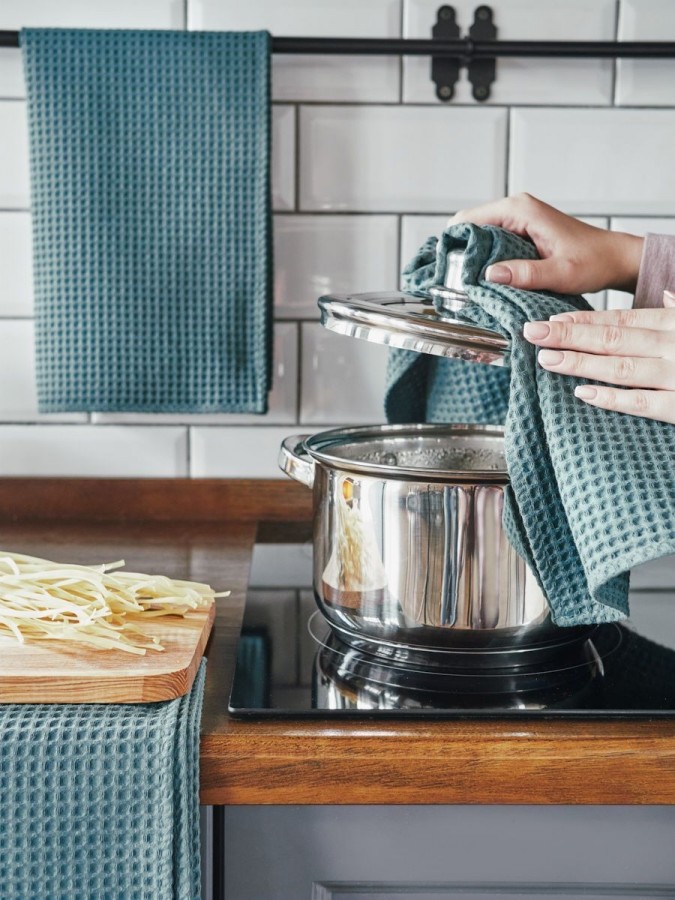 Полотенце кухонное вафельное набор 3 штуки - 5