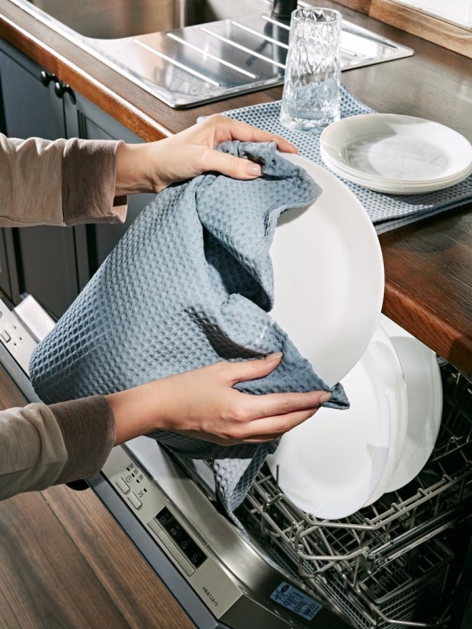 Полотенце кухонное вафельное набор 3 штуки - 2