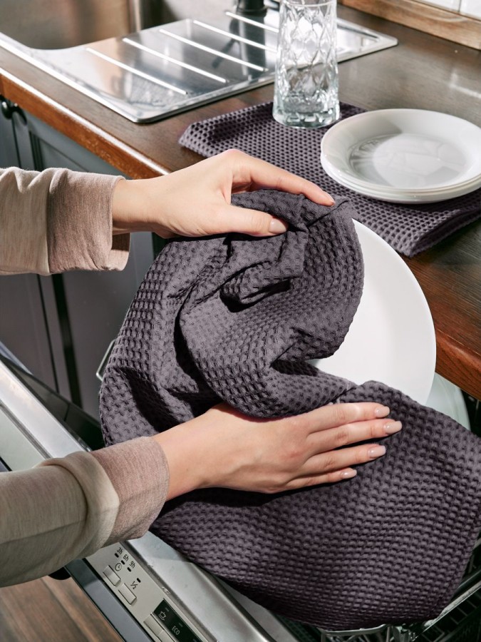 Полотенце кухонное вафельное набор 3 штуки - 4