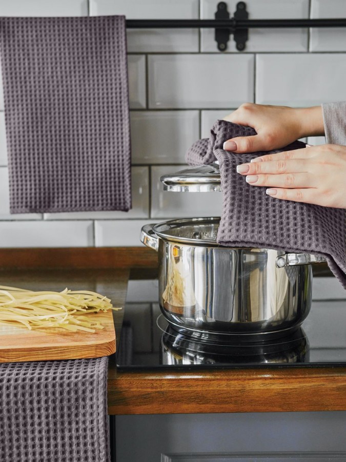 Полотенце кухонное вафельное набор 3 штуки - 7