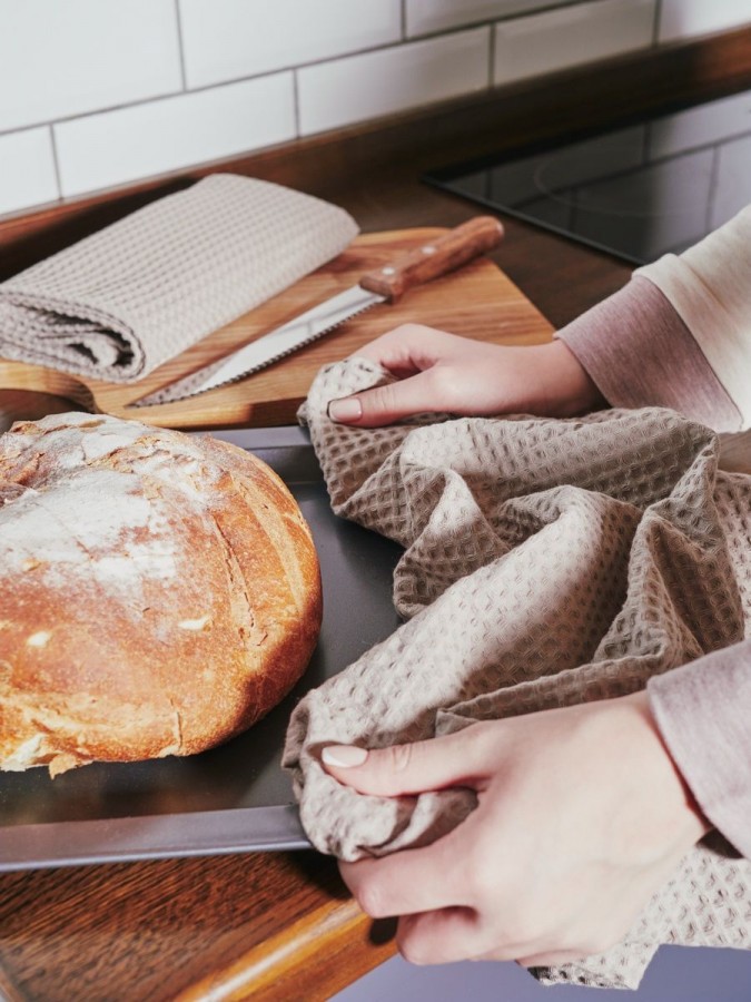 Полотенце кухонное вафельное набор 3 штуки - 2