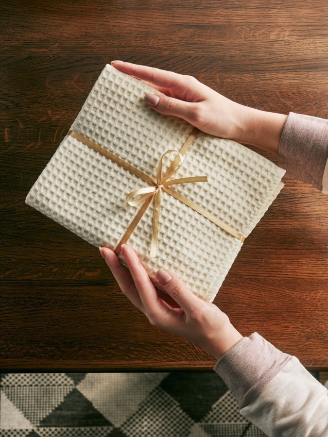 Полотенце кухонное вафельное набор 3 штуки - 1