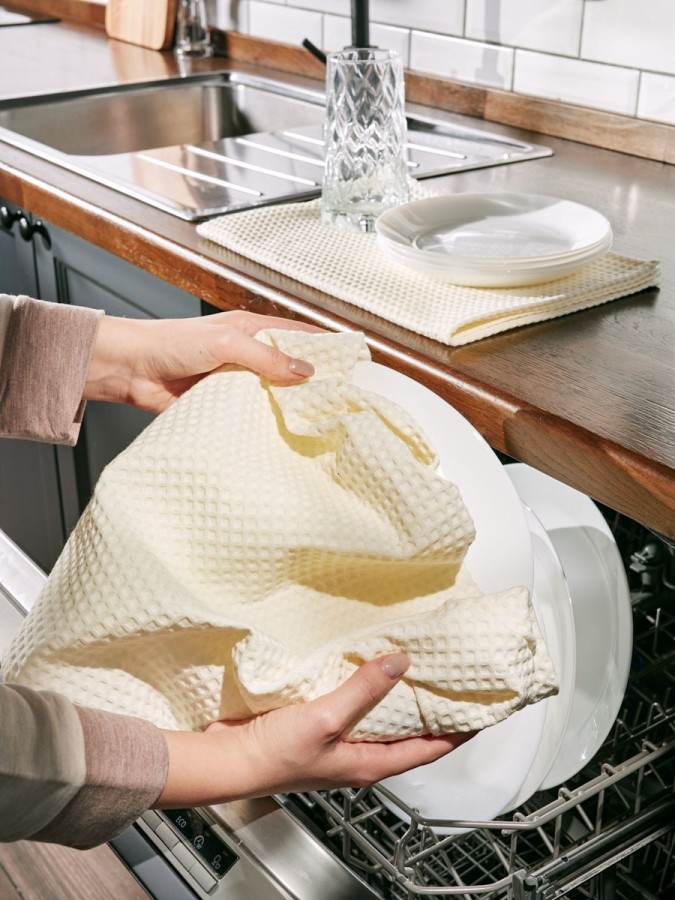 Полотенце кухонное вафельное набор 3 штуки - 2