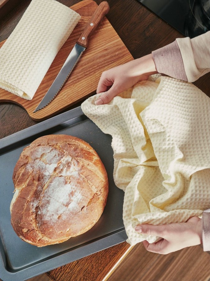 Полотенце кухонное вафельное набор 3 штуки - 4