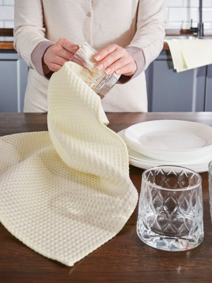 Полотенце кухонное вафельное набор 3 штуки - 6