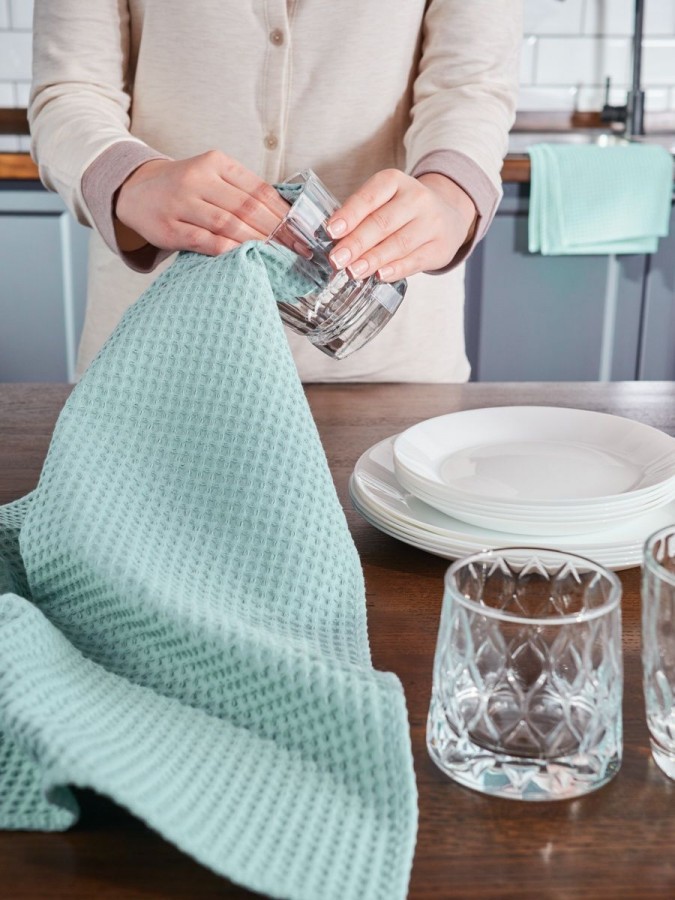 Полотенце кухонное вафельное набор 3 шт - 3