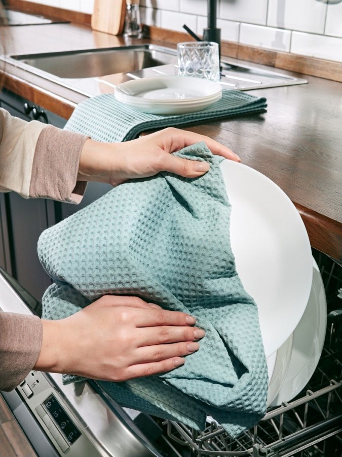 Полотенце кухонное вафельное набор 3 шт - 5