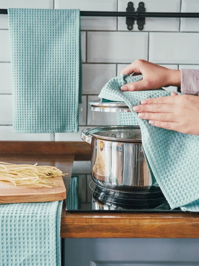 Полотенце кухонное вафельное набор 3 шт - 6