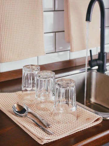 Полотенце кухонное вафельное набор 3 штуки - 2