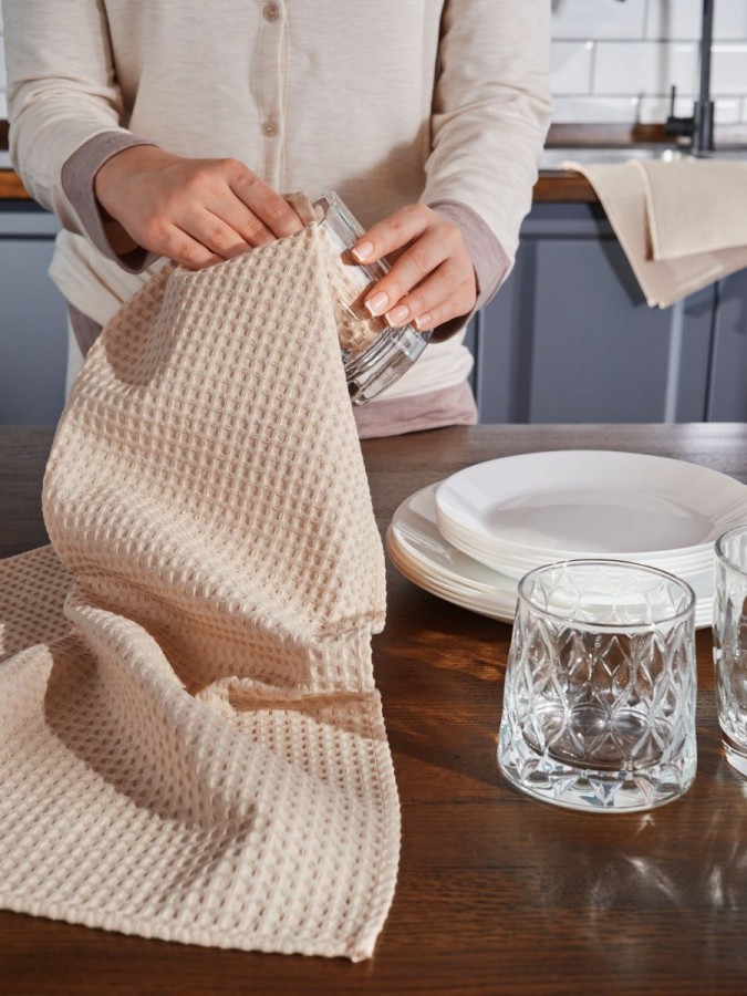 Полотенце кухонное вафельное набор 3 штуки - 4 Полотенце кухонное вафельное набор 3 штуки - 4